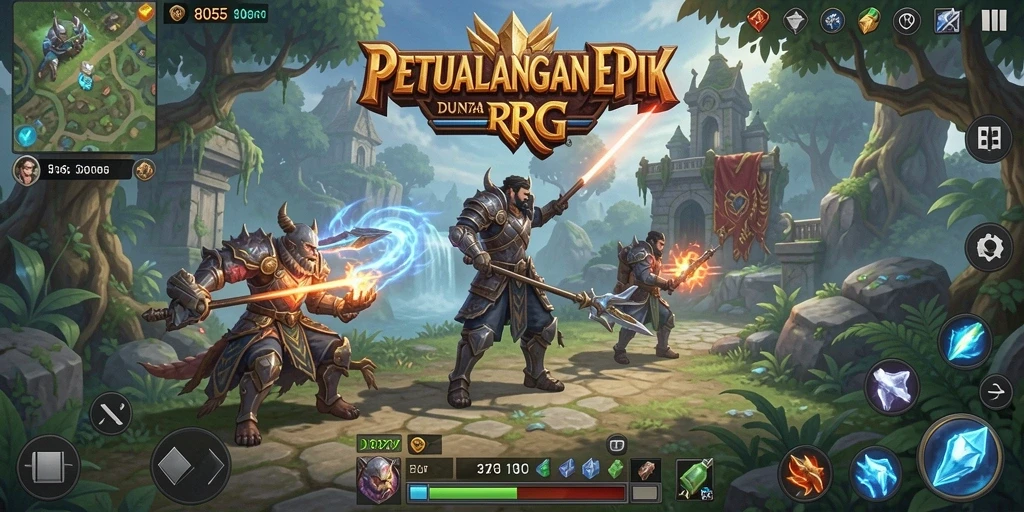 Screenshot gameplay <strong>8055</strong> menampilkan pertarungan epik dan karakter yang menawan.