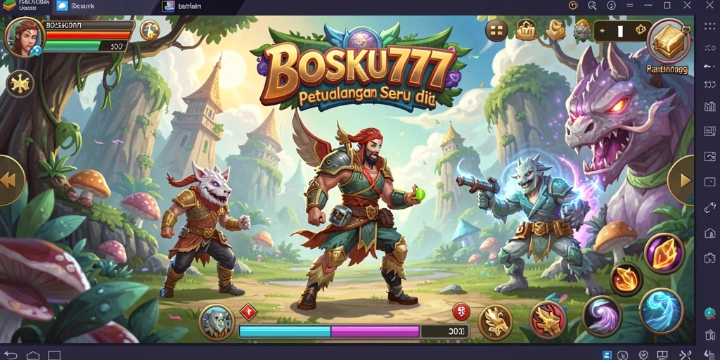 Tangkapan layar menunjukkan aksi seru dalam petualangan BOSKU777.