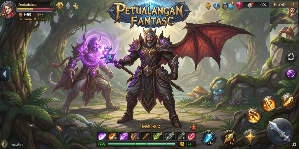 Tangkapan layar H89 menampilkan pertarungan epik dalam dunia MMORPG yang dinamis.
