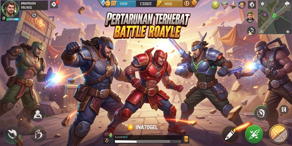 Screenshot menunjukkan gameplay seru Battle Royale dari INATOGEL.