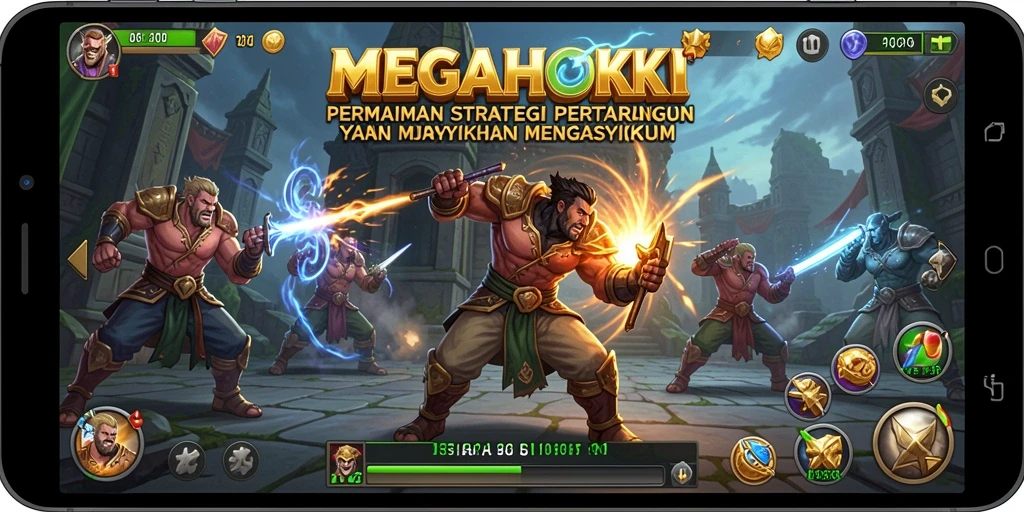 Tampilan gameplay MEGAHOKI yang seru dan dinamis.