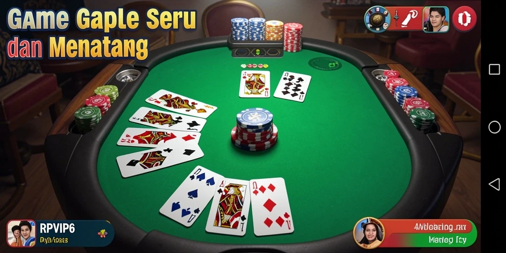 Tampilan gameplay RPVIP6 yang seru saat bermain Gaple.