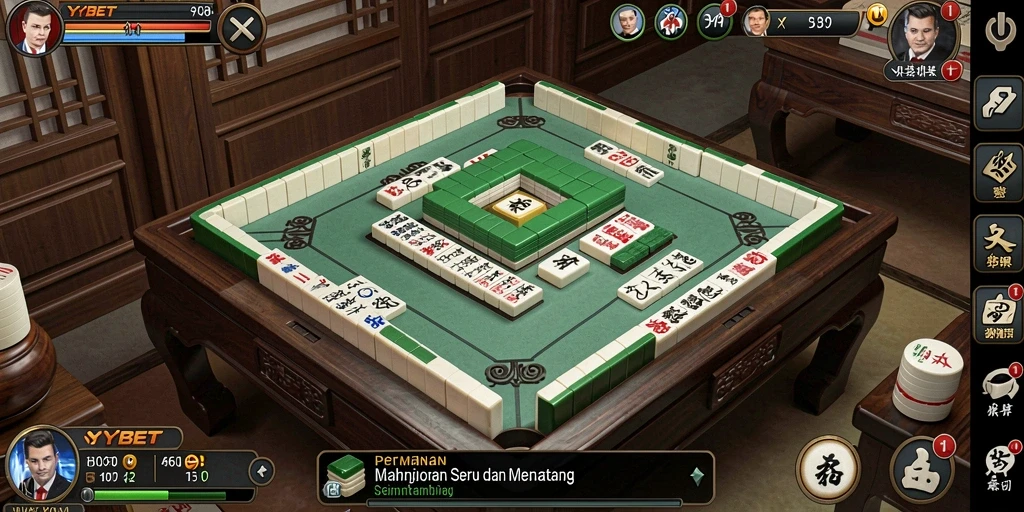 Tangkapan layar YYBET menampilkan momen seru permainan Mahjong.